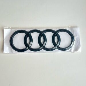 4 Rings Audi Logo ABS Black Car Rear Trunk Emblem Badge Rear Trunk 202mm
